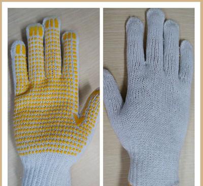 黃點珠止滑棉紗針織手套 防滑透氣，搬運勞保的理想之選